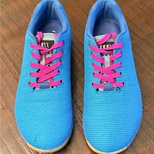 NOBULL Women’s Blue Athletic Shoes with Pink Laces